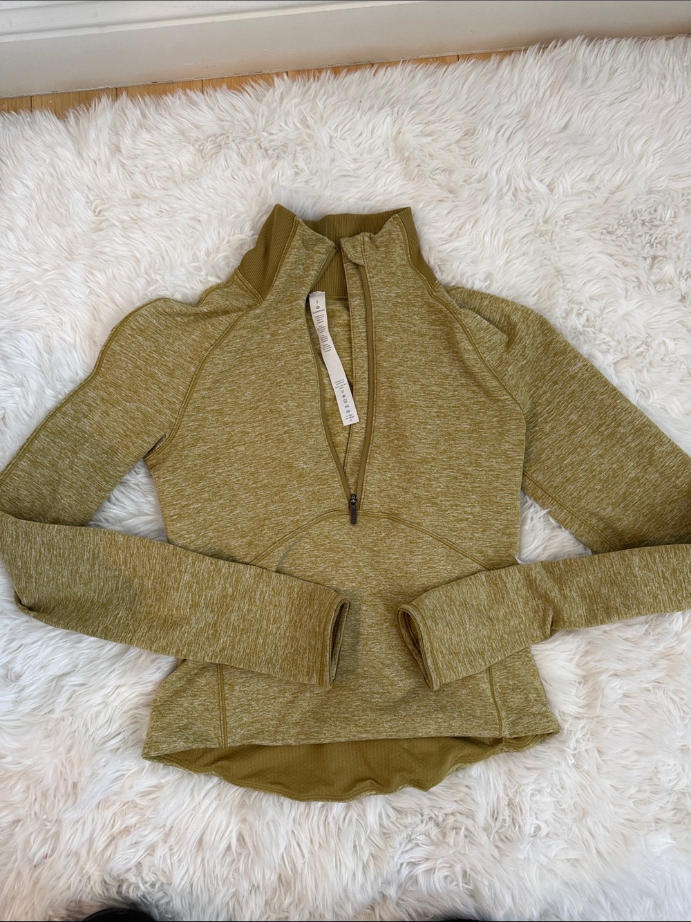 lululemon Always Alert 1/2 Zip Olive Green Heather Pullover